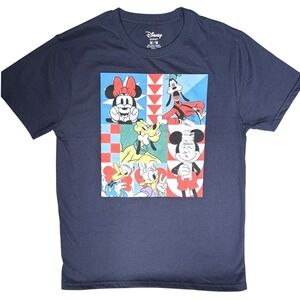 Disney Mickey Mouse Friends Graphic T-Shirt Men Medium Navy NWT Cotton Blend